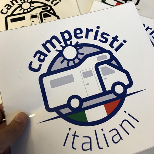 Adesivo Bianco Camperisti Italiani